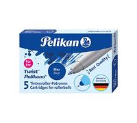 Cartuchos de Esferografía Pelikan Royal Blue KM5, Paquete de 10 Unidades, 2 Cajas de 5 Cartuchos, para las Series Grand Prix, Twist y Griffix, M-Point Indeformable, Made in Germany