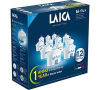 Cartuchos de filtro de agua LAICA Bi-Flux - Conservan las sales minerales y reducen el cloro y los metales pesados - Reducen la dureza del agua del grifo - filtro para jarras de agua, paquete de 12