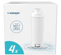 Cartuchos de filtro de agua Wessper Aqua Lunga compatible con cafetera automática Delonghi DLSC002, SER3017 & 5513292811 - ECAM, ESAM, ETAM, SECAM - paquete de 4