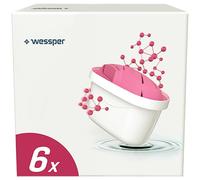 Cartuchos de filtro de agua Wessper para jarra de agua, filtro de magnesio AquaMax, filtro de carbón activado compatible con Phillips, PearlCo, Aquaphor - pack de 6