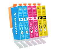 Cartuchos de impresora 581XXL compatibles con Canon CLI-581 cartuchos para Canon Pixma TR8550 TR7550 TR8500 TS6150 TS6350 TS6250 TS6300 TS8251 TS8150 TS6151 TS9550 TS9551 TS700 5 TS70 5a, 2 cian, 2