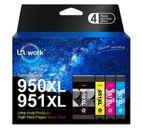 Cartuchos de impresora 950XL 951XL Cartuchos de tinta multipack compatibles con HP 950 951 Officejet Pro 8600 8610 8100 8615 8625 8630 8640 8660 251dw 276dw (1 negro, 1 cian, 1 magenta, 1 amarillo)