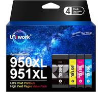 Cartuchos de impresora 950XL 951XL Cartuchos de tinta multipack compatibles con HP 950 951 Officejet Pro 8600 8610 8100 8615 8625 8630 8640 8660 251dw 276dw (1 negro, 1 cian, 1 magenta, 1 amarillo)