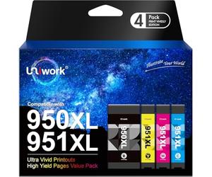 Cartuchos de impresora 950XL 951XL Cartuchos de tinta multipack compatibles con HP 950 951 Officejet Pro 8600 8610 8100 8615 8625 8630 8640 8660 251dw 276dw (1 negro, 1 cian, 1 magenta, 1 amarillo)