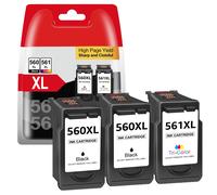 Cartuchos de impresora PG-560XL CL-561XL Multipack PG560 CL561 de tinta para Canon 560 561 560XL 561XL Cartuchos para TS5350 TS5351 TS5352 TS5353 TS7450 TS7451 (2 negros 1 tricolor)