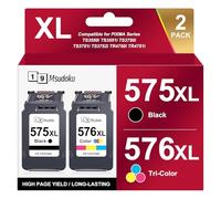 Cartuchos de Impresora PG-575XL CL-576XL PG-575 CL-576 Compatibles para Cartuchos de Impresora Canon 575 576 XL para Canon PIXMA TS3750i TS3550i TS3551i TS3751i TS3752i TR4750i TR4751i (Negro Color)