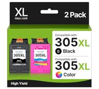 Cartuchos de tinta 305XL para HP 305, color negro y color, compatibles con HP Envy 6000, 6020e, 6032e, Pro 6400, DeskJet 2700, 2700e, 2710e, 2722e, 2800e, 2810e, 2820e, Plus 4100 y 4130e Paquete de 2
