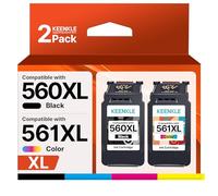 Cartuchos de Tinta 560XL 561XL compatibles con Canon 560 561 para Canon Pixma TS7450i TS5350i TS5351i TS5350a TS5351a TS5350 TS5351 TS7451 TS7450, PG560 y CL561 Cartuchos de Tinta 2 - Paquete