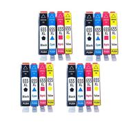 Cartuchos de Tinta 655XL Paquete 4, Compatible con HP, 3525 4615 | 4625, 5525, 6520, 6525, 6625, CZ109AE CZ110AE CZ111AE CZ112AE(4 SET 16PCS)