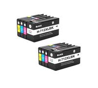 Cartuchos de Tinta 712XL compatibles con HP DesignJet T210 T230 | T250 T650 T630, 3ED71A 3ED67A, XL Capacidad(2Set)