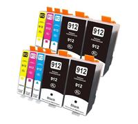 Cartuchos de Tinta 912XL 4 uds, Compatible con HP, 8010 8017 | 8018 8020 8022 8023 8024 8025 8026 8028 8012 8013 8014 8015 8035e, negro cian magenta amarillo(10pcs)