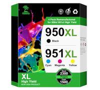 Cartuchos de Tinta 950XL 951XL compatibles con HP 950XL HP 951XL Recambio para Cartuchos HP 8615 para Uso con HP Officejet Pro 8600 8610 8615 8620 8100 8625 8630 276DW 251DW (Paquete de 4)