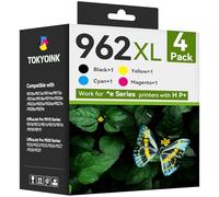 Cartuchos de tinta 962XL para impresora HP de repuesto para HP 962 XL, paquete combinado compatible con HP OfficeJet Pro 9010 9015 9015e 9018 9018e 9020 9025 9012e Series (962XL-4P, BK/C/M/Y)