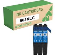 Cartuchos De Tinta Cian 503XLC Compatibles para Epson 503XL C13T09R24010 Tinta para Expression Home XP-5200 XP-5205 Workforce WF-2965DWF WF-2960DWF Impresora 3-Pack