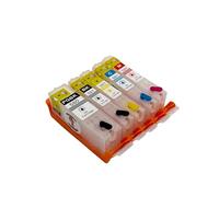 Cartuchos de tinta comestible recargables Katie's PGI-580BK / CLI-581 PGBK/BK/C/M/Y (580xl / 581xl) compatibles con impresora Canon TS705 TS705a juego completo con agujas astilladas listas para usar