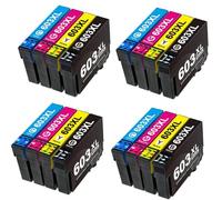 Cartuchos de Tinta compatibles 603 603XL para la Serie XP y Modelos Workforce(16 Pack 4SET)