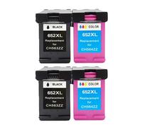 Cartuchos de Tinta compatibles 652XL para Deskjet 1118 2135 2136 2138 3635 3636 Cartucho de Tinta HP652 de Repuesto(2BK 2C)
