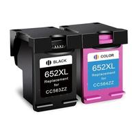 Cartuchos de Tinta compatibles 652XL para Deskjet 1118 2135 2136 2138 3635 3636 Cartucho de Tinta HP652 de Repuesto(1BK 1C)