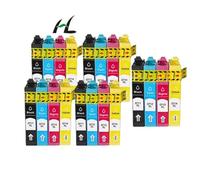 Cartuchos de Tinta compatibles con 20 Piezas para impresoras de inyección de Tinta Stylus SX110 SX105 SX115 SX200 SX205 SX209 SX210 T0711 T0712 T0713 T0714(5 Set)
