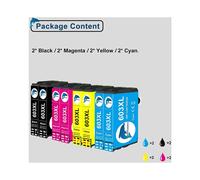Cartuchos de tinta compatibles con Epson 603XL, cartuchos de tinta compatibles de alta calidad y alto rendimiento de páginas para múltiples modelos