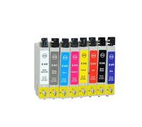 Cartuchos de Tinta compatibles con Epson T0540 T0541 T0542 T0543 T0544 T0547 T0548 T0549 para Impresora Stylus Photo R800 Paquete de 8