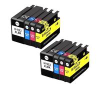 Cartuchos de Tinta compatibles (de 4 a 20 Unidades) for impresoras Officejet 6100, 6600, 6700, 7110, 7610, 7612 y 7510. Compatibles con impresoras HP-O-P 932, 933, 932XL y 933XL.(932XL 933XL-8pcs)