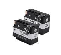 Cartuchos de Tinta compatibles de 4 Colores para impresoras HP932 933 para OfficeJet 6100 6600 6700 7110 7610 7510 7512(Black 2 Pieces)