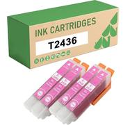 Cartuchos De Tinta Magenta Claro 24XL T2436 Compatibles para Epson 24XL E-2436 para Impresora Expression Photo XP-55 XP-750 XP-760 XP-850 XP-860 XP-950 XP-960 XP-970 4-Pack