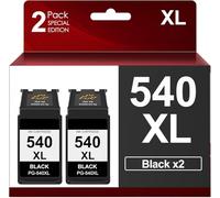 Cartuchos de tinta negra 540XL para Canon 540 XL Multipack PG 540 PG-540 para Pixma TS5150 TS5151 TS5100 MG3650S MG3650 MG3550 MX525 MG3150 MG3250 (2 negros)