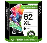 Cartuchos de tinta negra 62XL compatibles con cartuchos HP 62 XL 62 62XL negro cartucho de tinta de repuesto para HP Envy 5540 5640 7640 5544 5545 5548 5646 OfficeJet 5740 5742 5744 200 250 (1 paquete