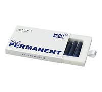 Montblanc 107758 Cartuchos de tinta de alta calidad Permanent Blue - Lujosas recargas para pluma, 8 x paquete