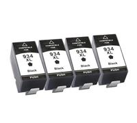 Cartuchos de Tinta Negros 934XL 935XL Tinta Compatible para impresoras Officejet Pro 6812 6815 6830 6835 6230 6820(4PCS Black)