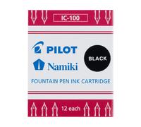 Cartuchos de tinta para pluma estilogr fica PILOT Namiki IC100, color negro, paquete de 12 (69100)