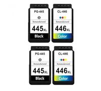 Cartuchos de Tinta PG445 CL446 compatibles con Series Que Incluyen MX494 MG2440 MG2540 MG2940 IP2840 MG2545 TS3140 MG3040 TR4540 445XL 446XL(2 BK 2 Color)