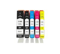 Cartuchos de Tinta PGI-580XL CLI-581XL, Compatible con Canon | TS705 TR7550 TR8550 TS6150 TS6250 TS8150 TS8250; paquete de 5, BK PBK C M Y, con chip(1 set)