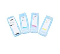 Cartuchos de Tinta Recargables, Compatible con HP, 728 T730 T830 | 4 colores, 300ML por color, chips, DesignJet T730 T830, F9J68A F9J67A F9J66A F9J65A
