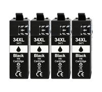 Cartuchos de Tinta T3471 T3472 T3473 T3474 34XL compatibles con Epson | WF-3720 WF-3725 WF-3720DWF WF-3725DWF(4black)