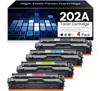 Cartuchos de tóner 202A de alto rendimiento, 4 unidades de repuesto para HP 202A, negro, cian, amarillo, magenta, compatibles con tinta de impresora Color Pro MFP M281fdw M281cdw M281fdn M254dw M254dn
