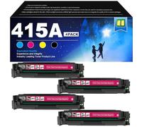Cartuchos de tóner 415A de Repuesto para HP W2030A W2031A W2032A W2033A, compatibles con Las impresoras para HP Color LaserJet Pro M454DN M454DW MFP M479DW M479FDN M479FDW,Magenta-1 Set