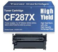 Cartuchos de tóner 87X CF287X compatibles con 87A CF287A. Tóner de Alto Rendimiento y Gran Capacidad. para HP M506dn M506n M506x M527z M527f M527dn M501dn Impresoras con Chip,87X-1PC