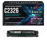 Cartuchos de tóner C2326 24B7502 24B7499 24B7500 24B7501 XC2326 Negro | Cian Amarillo Magenta Para Lexmark C2326 XC2326 Impresoras Con chip Rendimiento 6000 páginas,XC2326-Black