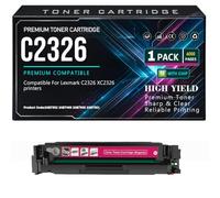 Cartuchos de tóner C2326 24B7502 24B7499 24B7500 24B7501 XC2326 Negro | Cian Amarillo Magenta Para Lexmark C2326 XC2326 Impresoras Con chip Rendimiento 6000 páginas,XC2326-Magenta