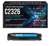 Cartuchos de tóner C2326 24B7502 24B7499 24B7500 24B7501 XC2326 Negro | Cian Amarillo Magenta Para Lexmark C2326 XC2326 Impresoras Con chip Rendimiento 6000 páginas,XC2326-Cyan