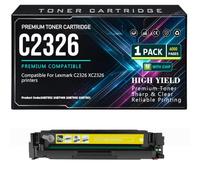 Cartuchos de tóner C2326 24B7502 24B7499 24B7500 24B7501 XC2326 Negro | Cian Amarillo Magenta Para Lexmark C2326 XC2326 Impresoras Con chip Rendimiento 6000 páginas,XC2326-Yellow