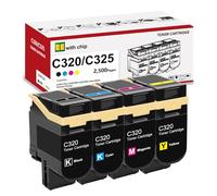 Cartuchos de tóner C320 C325 compatibles con Xerox C320/DNI C325/DNI con | Repuesto para impresora 006R04820 006R04821 006R04822 006R04823 de alta capacidad de rendimiento, negro, cian