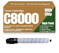 Cartuchos de tóner C8000 Reemplazo Compatible 106R04050 106R04051 106R04052 106R04053 Tóner Negro Amarillo Magenta Cian Alta Capacidad para Xerox Versalink C8000 Impresoras,Black-C8000