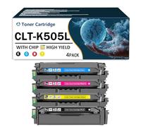 Cartuchos de tóner CLT-K505L compatibles con CLT-K505L, CLT-C505L, CLT-M505L y CLT-Y505L. Kit de tóner con Chip para impresoras Samsung Proxpress SL-C2620DW SL-C2670FW SL-CC2680FX,4Color-1Pack