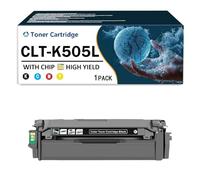 Cartuchos de tóner CLT-K505L compatibles con CLT-K505L, CLT-C505L, CLT-M505L y CLT-Y505L. Kit de tóner con Chip para impresoras Samsung Proxpress SL-C2620DW SL-C2670FW SL-CC2680FX,Black-1Pack