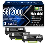 Cartuchos de tóner compatibles 56F2000 con Chip para Lexmark MS321dn MS421dn MS421dw MS521dn MS621dn MS622de MX521ade MX622ade MX321adw MX321adn MX421ade Impresoras