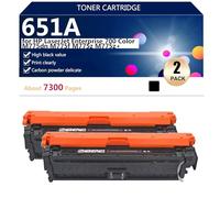 Cartuchos de Tóner Compatibles 651A de Repuesto para HP Laserjet Enterprise 700 Color M775dn M775f M775z M775z Impresoras, de Alto Volumen de Impresión,2*Black